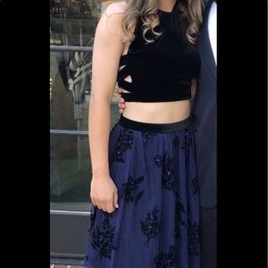 Blue and Black Prom dress